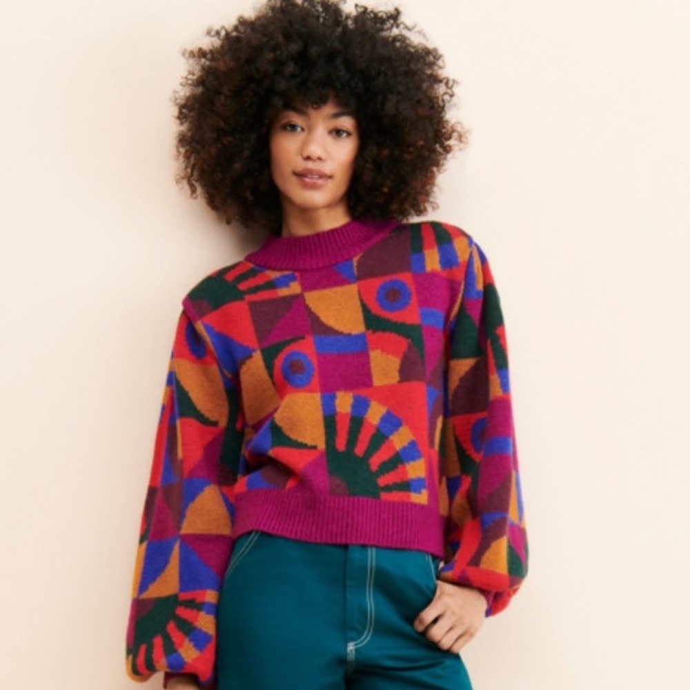 Farm Rio Graphic Toucans Sweater. Size M